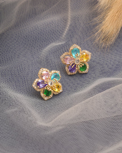 CZ Floral Earrings 112219
