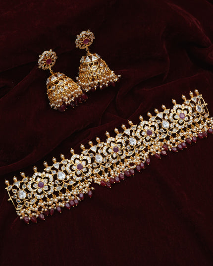Choker with polki stone 113155