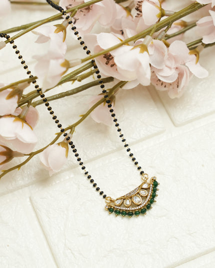 Black Beads with moissanite Pendent 113168