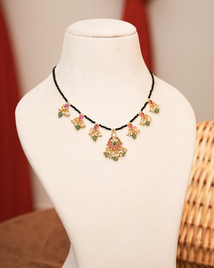 Kundan Black beads  113327