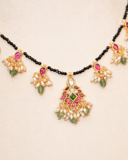 Kundan Black beads  113327