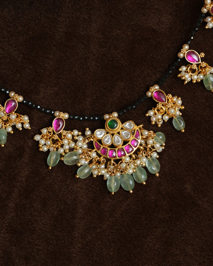 Kundan Black beads 113336