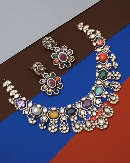 Navaratna Moissanite Neckset 113368