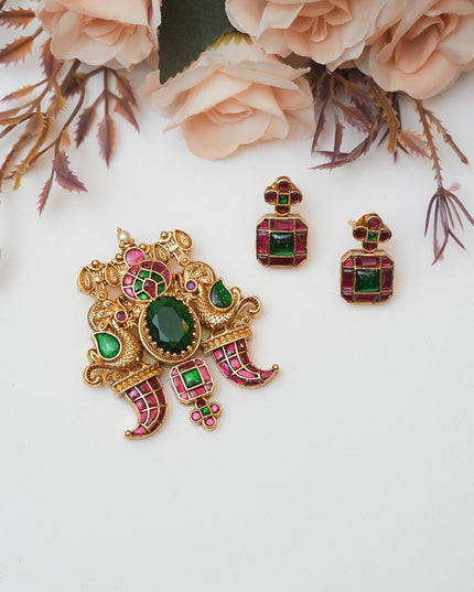 Kundan Pendent set 112950
