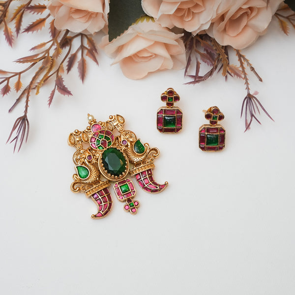 Kundan Pendent set 112950