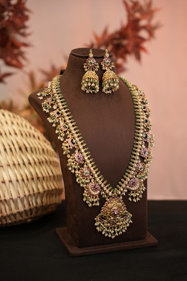 Kundan Long Neck Set 110840