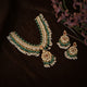 red with green beads