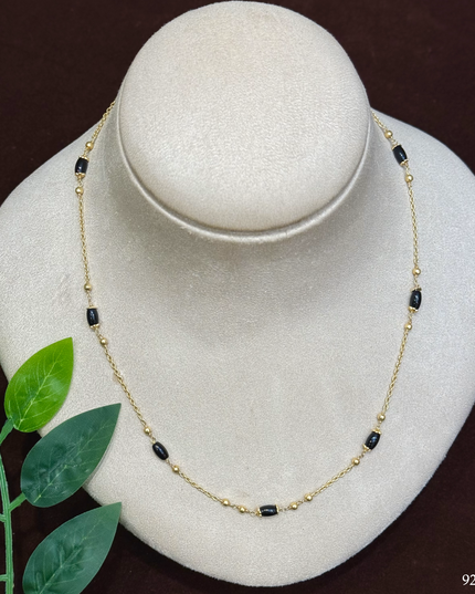 92.5 Silver Black Beads 104959