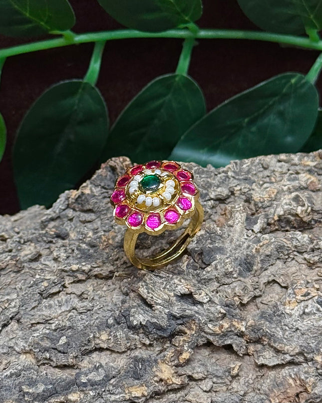 Kundan Finger Ring 107015