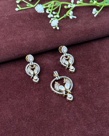 92.5 Silver Pendant with Earrings 107575