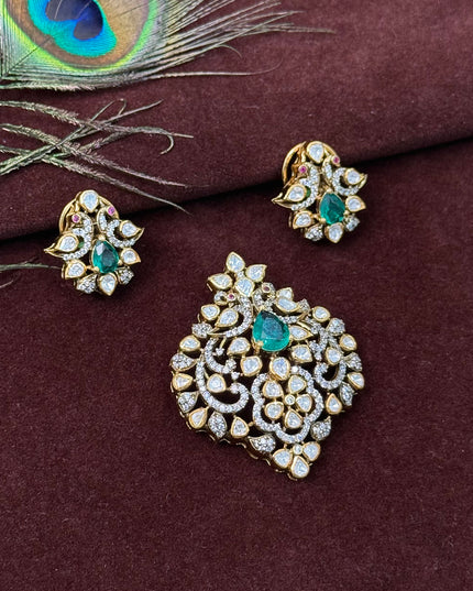 92.5 Silver Pendant with Earrings 107577