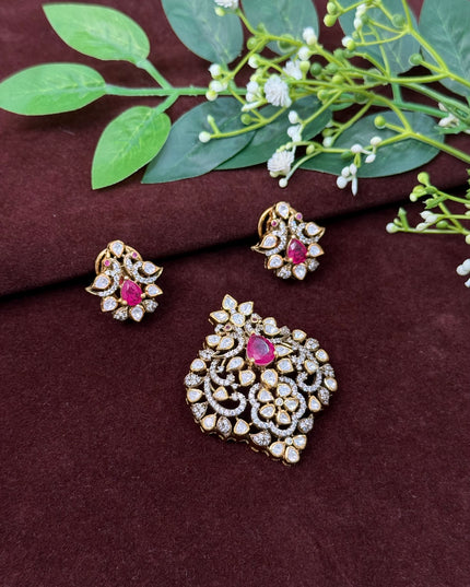 92.5 Silver Pendant with Earrings 107577