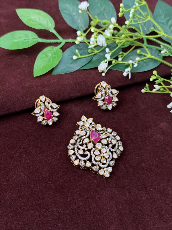 92.5 Silver Pendant with Earrings 107577