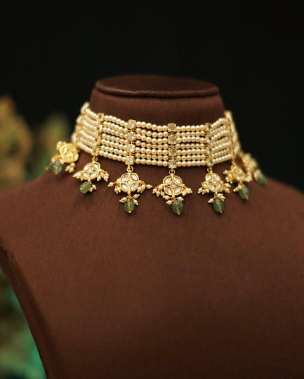 Beads with Kundan Neck set 108792