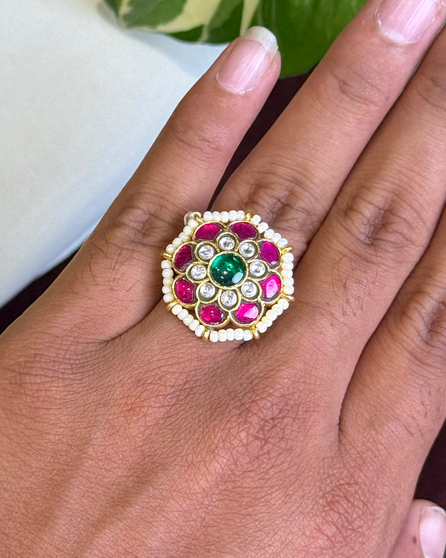 Kundan Finger Ring 109326