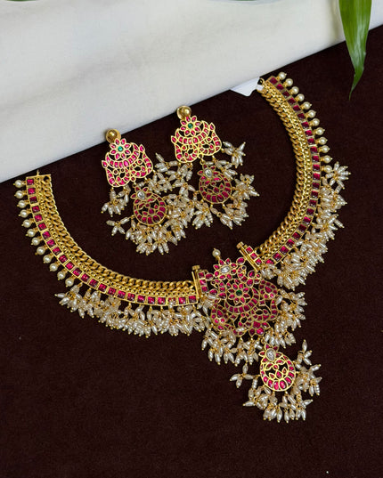 2 in 1 Kundan Neck set 109471
