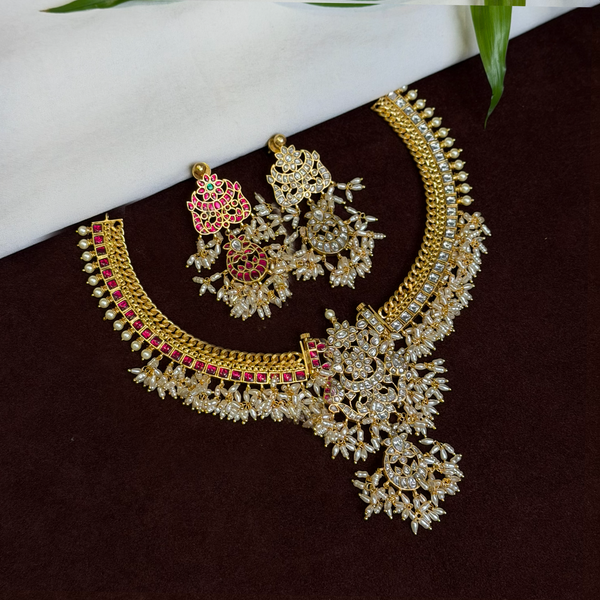 2 in 1 Kundan Neck set 109471