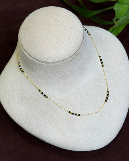 92.5 Silver Black Beads Chain 109501