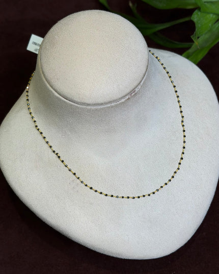 92.5 Silver Black Beads Chain 109503