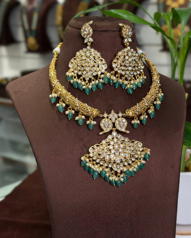2 in 1 Kundan Neck set 109662