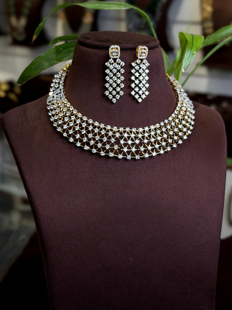 CZ Neck set 109773 – Vijaya Art Jewellery