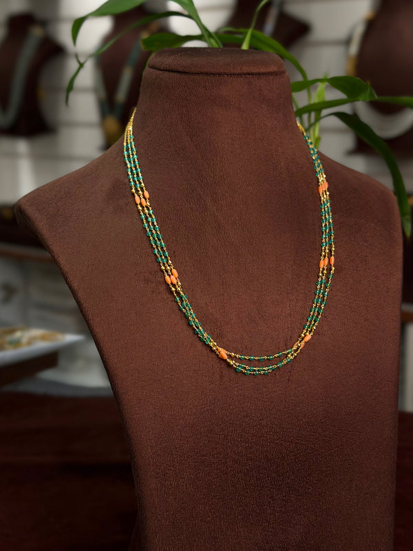 92.5 Silver Beads Neck set 109787