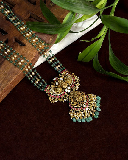 Kundan Beads Long Neck set 109808