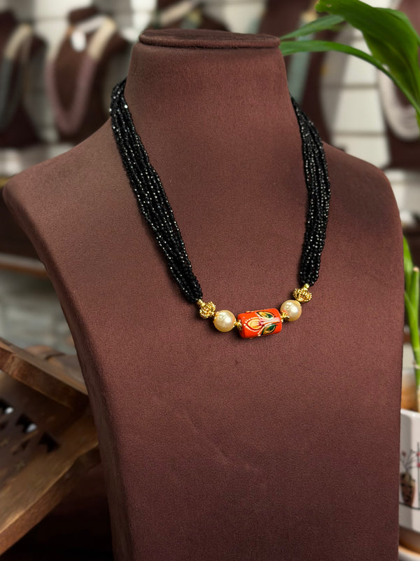 Black Beads Neck set 109850