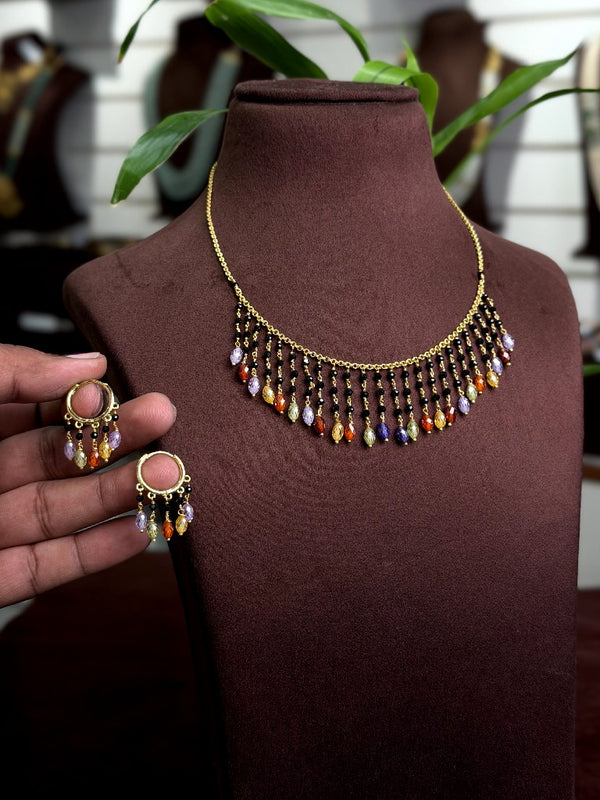 Black Beads Neck set 109865