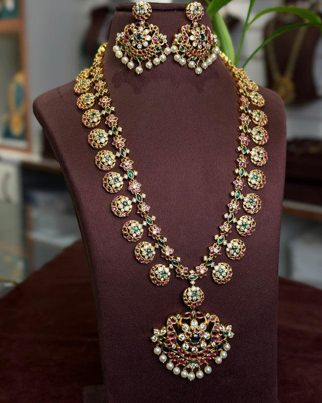Kundan Long Neck Set 109885