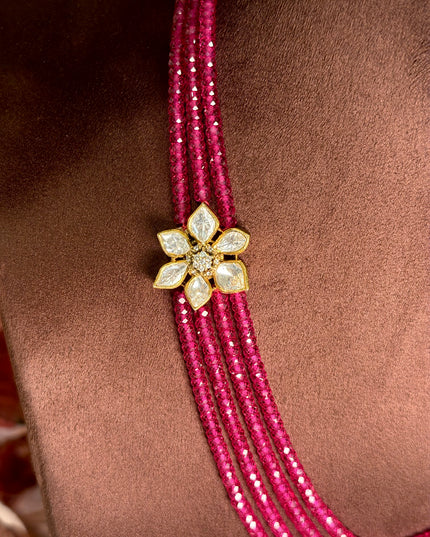 92.5 Silver Side Brooch Neckset (17Inch) 109911