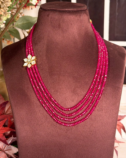 92.5 Silver Side Brooch Neckset (17Inch) 109911