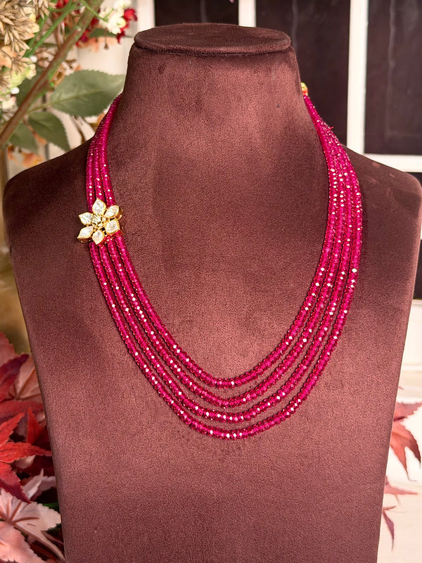 92.5 Silver Side Brooch Neckset (17Inch) 109911