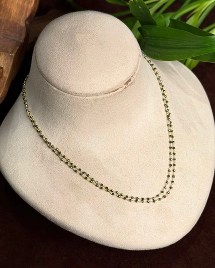 92.5 Silver Black Beads Ash Colour(18incs)109958