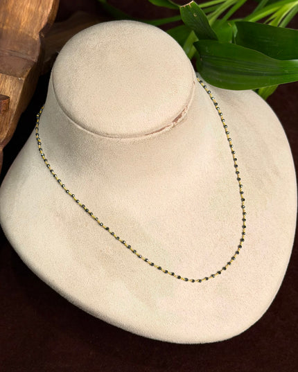 92.5 Silver Black Beads Ash colour(18incs)109959