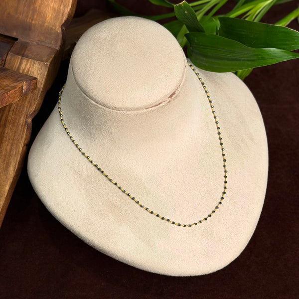92.5 Silver Black Beads Ash colour(18incs)109959