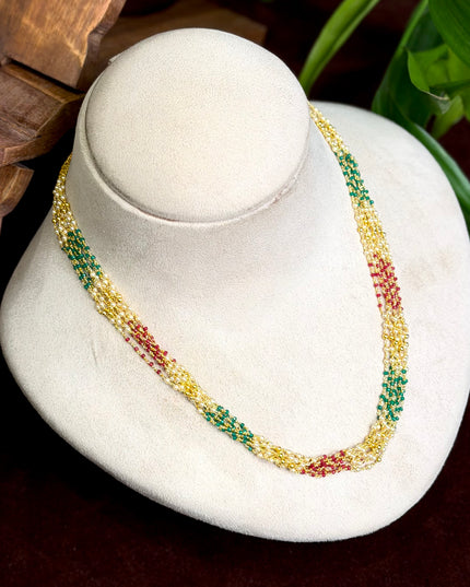 92.5 Silver Beads Neck Set(8lines)(16inc) 110004