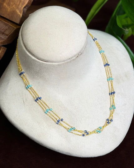 92.5 Silver Beads Neck Set(16inc) 110005