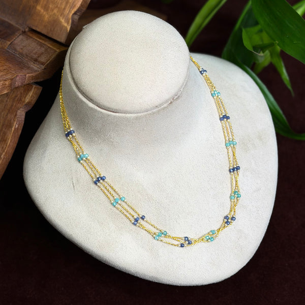 92.5 Silver Beads Neck Set(16inc) 110005
