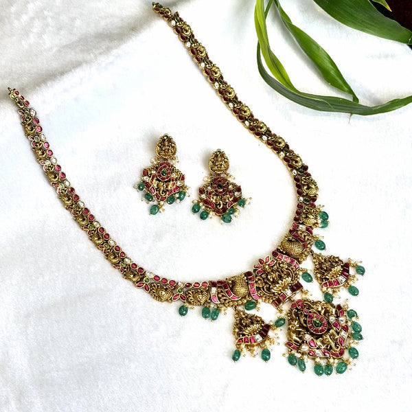 Kundan Long Neck Set 110027