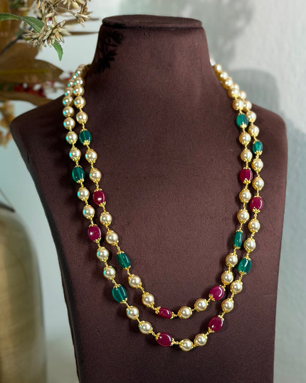 92.5 Silver Pearls Mala(19incs) 110230