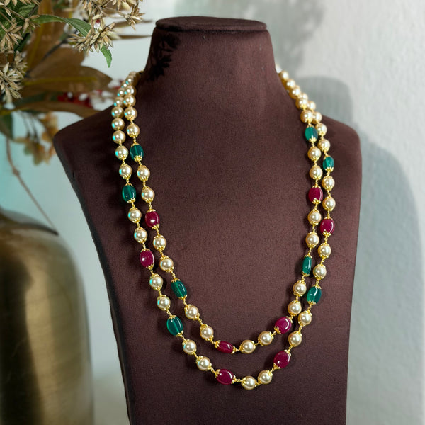 92.5 Silver Pearls Mala(19incs) 110230