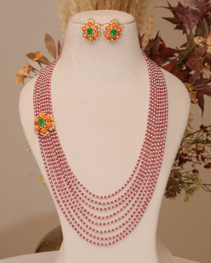 Coral Pendant with Beads Mala 110925