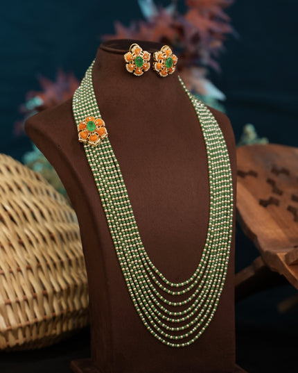 Coral Pendant with Beads Mala 110925