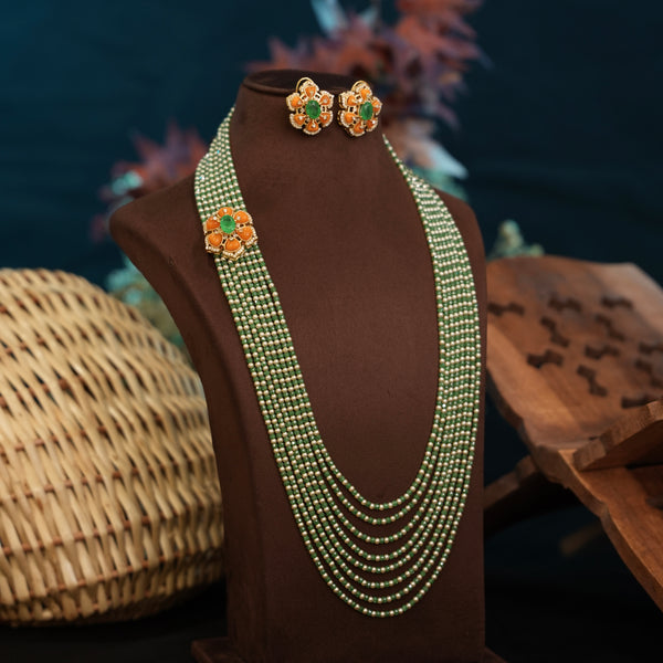 Coral Pendant with Beads Mala 110925