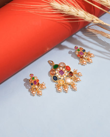 Navaratna Pendent Set 110951