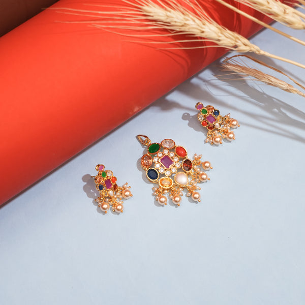 Navaratna Pendent Set 110951