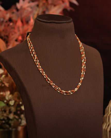 92.5 Silver Coral Rice Pearls Chain 110969