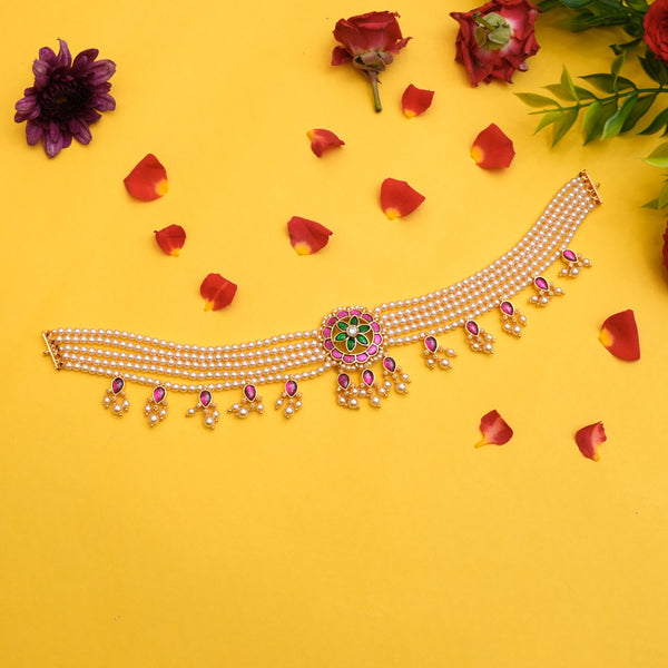 Pearl Kundan Choker 111005