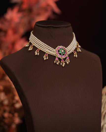 Pearl Kundan Choker 111005